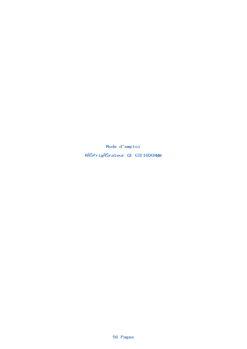 Page 1 de la notice Mode d'emploi GE GIE16DGHWW