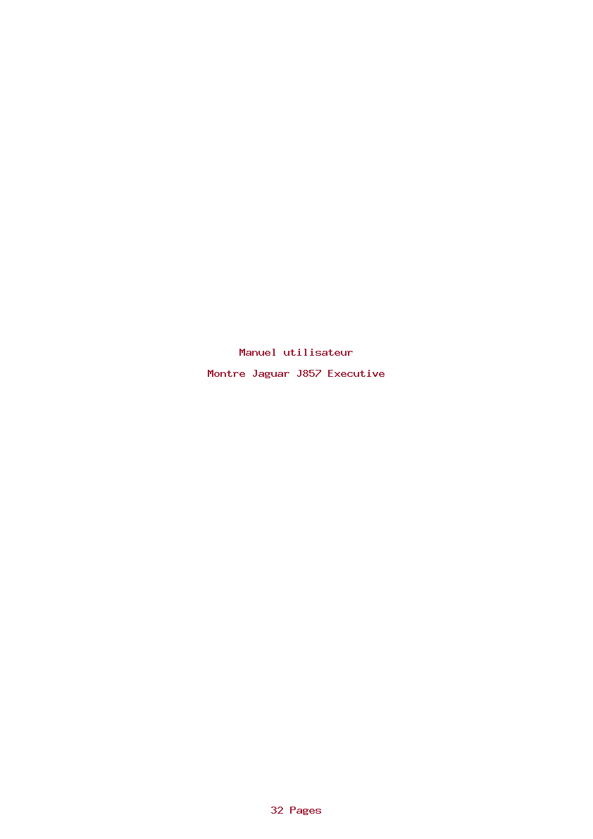 Page 1 de la notice Manuel utilisateur Jaguar J857 Executive