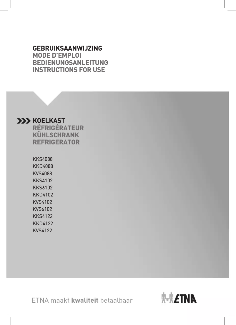Page 1 de la notice Manuel utilisateur Etna KKS4102