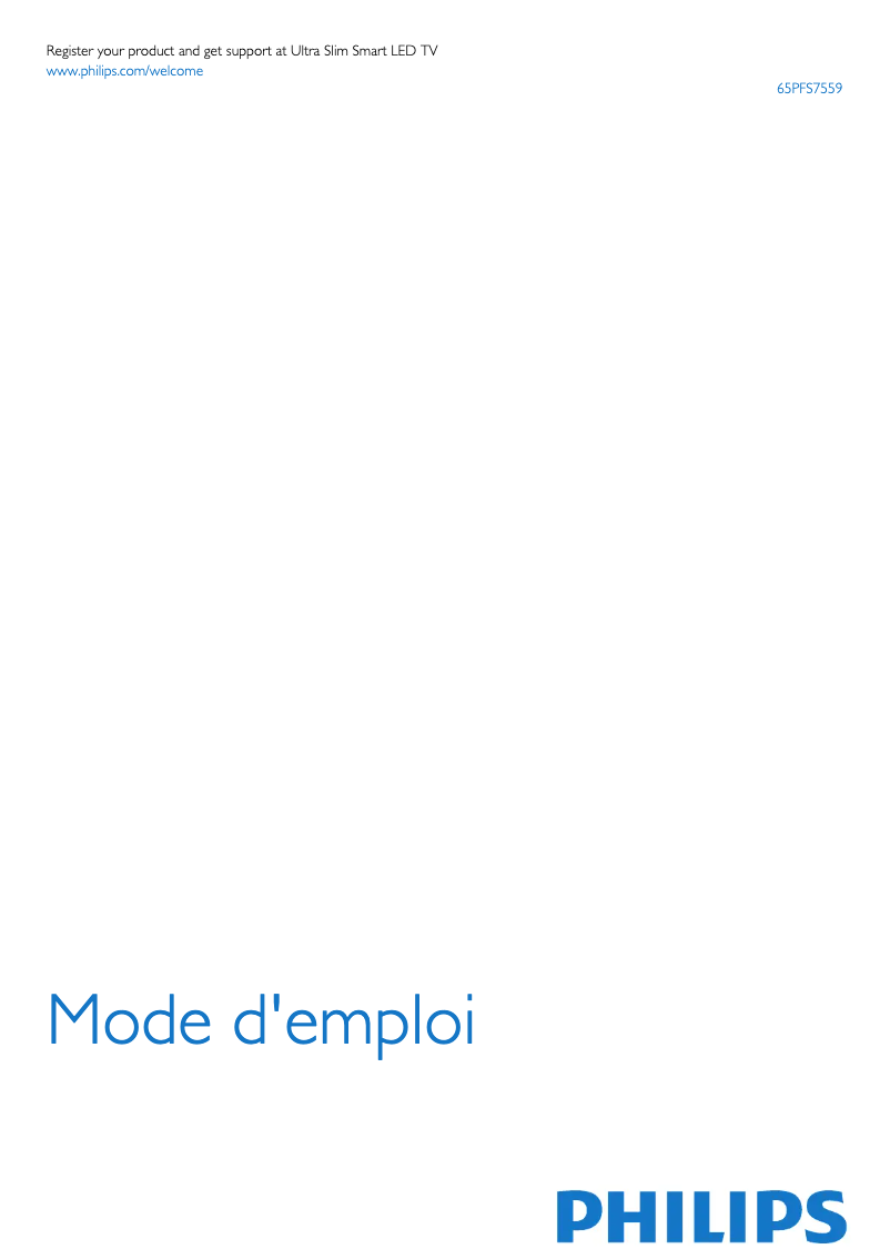 Page n°1 - Manuel utilisateur Philips 65PFS7559