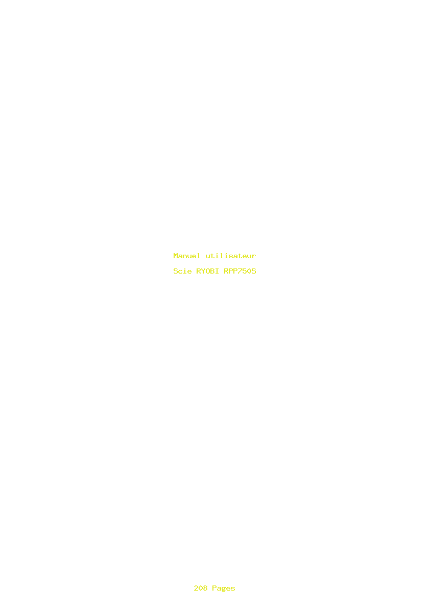 Page 1 de la notice Manuel utilisateur RYOBI RPP750S
