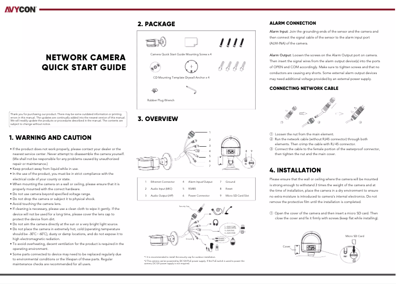 Page 1 de la notice Manuel utilisateur Avycon AVC-NBM81F180