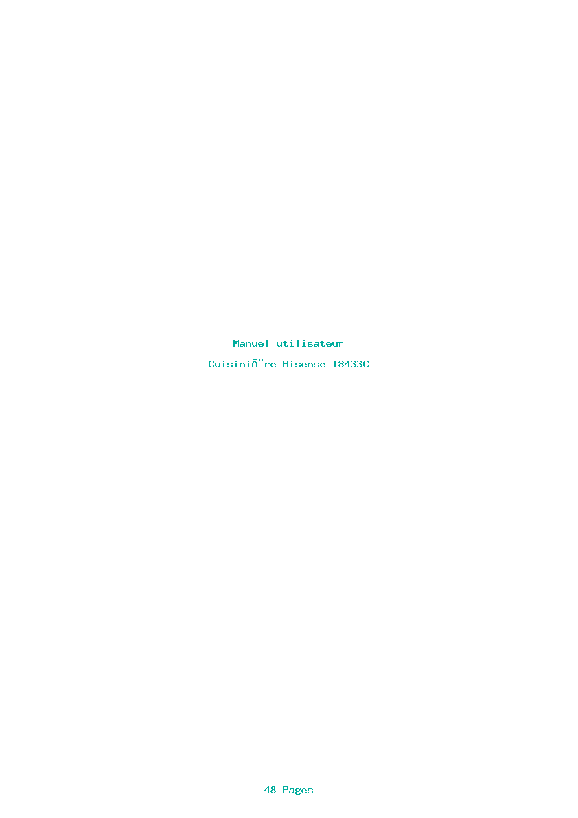 Page 1 de la notice Manuel utilisateur Hisense I8433C