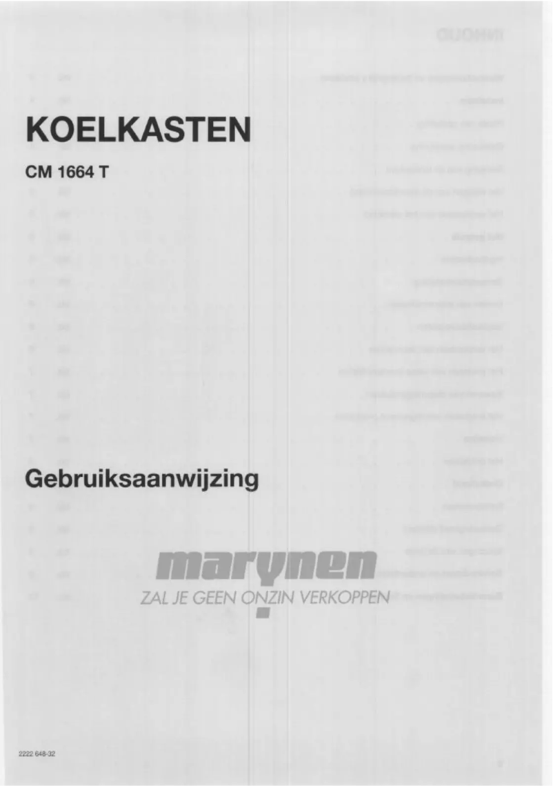 Page 1 de la notice Manuel utilisateur Marynen CM 1664 T