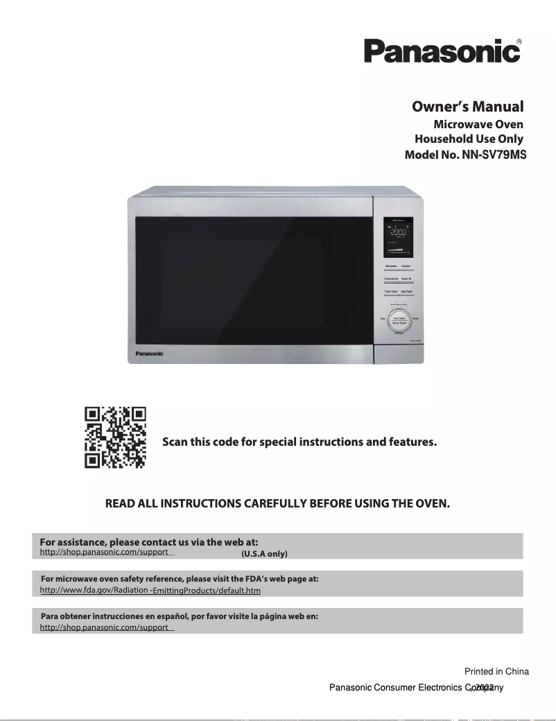 Page 1 de la notice Manuel utilisateur Panasonic NN-SV79MS