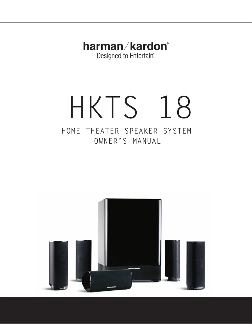 Page 1 de la notice Manuel utilisateur Harman Kardon HKTS 18