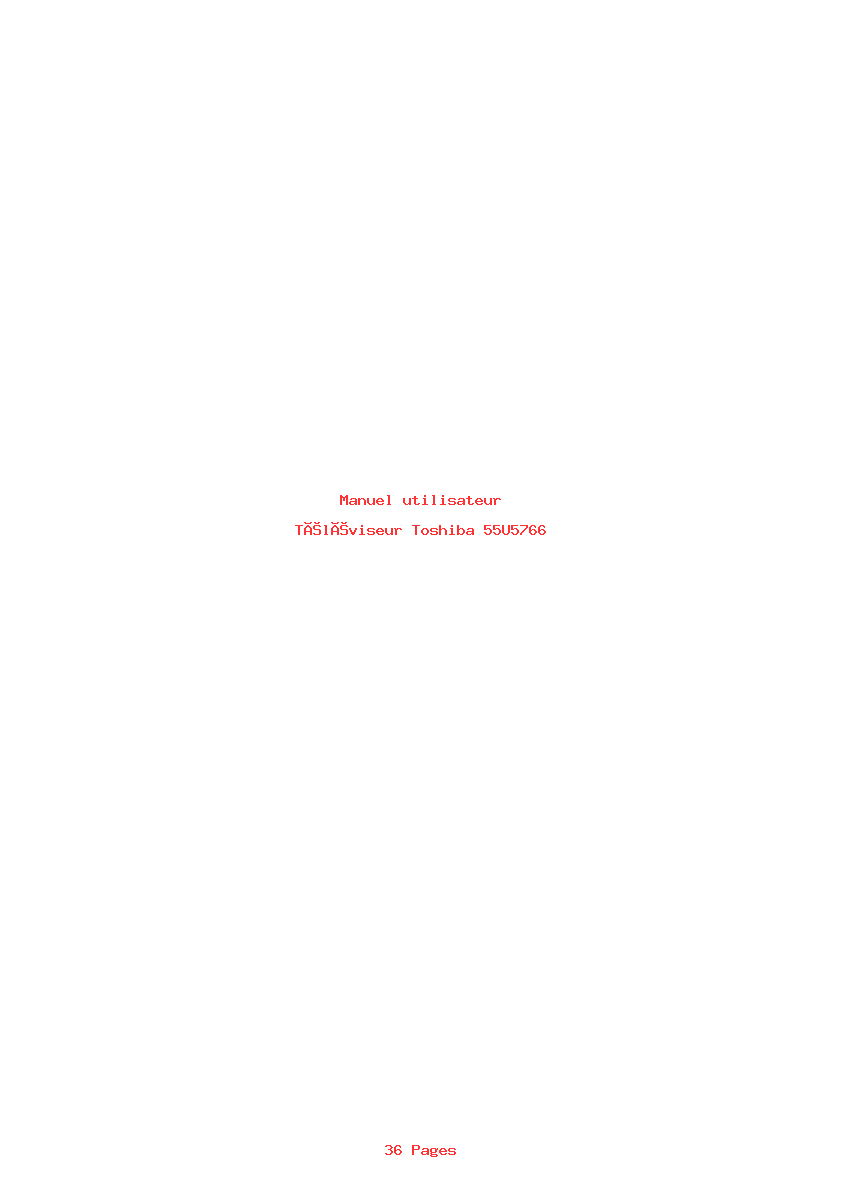 Page 1 de la notice Manuel utilisateur Toshiba 55U5766