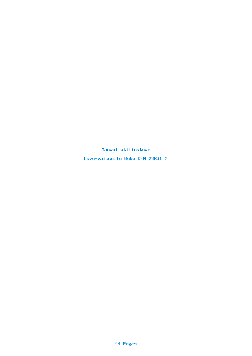 Page 1 de la notice Manuel utilisateur Beko DFN 28R31 X