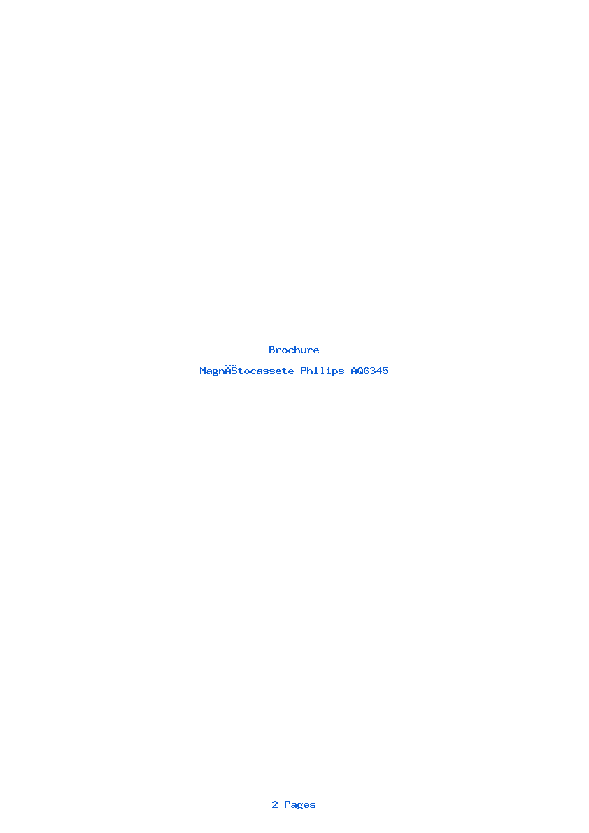 Page 1 de la notice Brochure Philips AQ6345