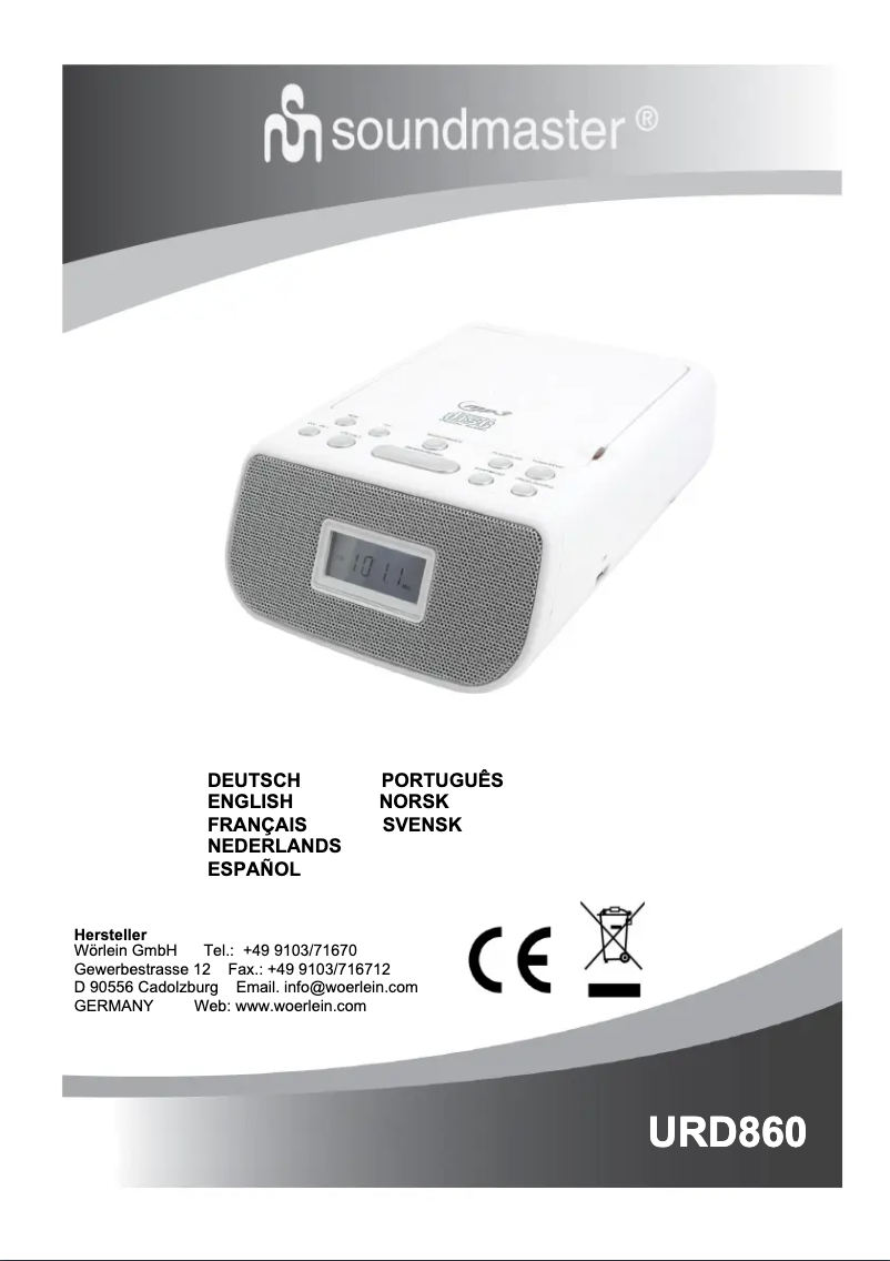 Page 1 de la notice Manuel utilisateur Soundmaster URD860