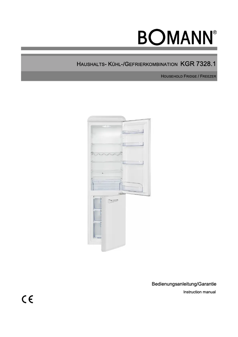 Page 1 de la notice Manuel utilisateur Bomann KGR 7328.1