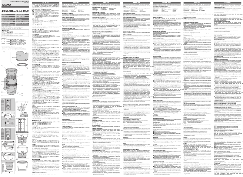 Page 1 de la notice Manuel utilisateur Sigma APO 50-500mm F4.5-6.3 DG OS HSM
