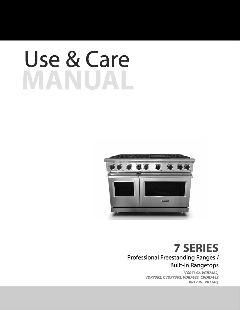 Page 1 of the manual Use and Maintenance Manual Viking VGR74826GCBLP