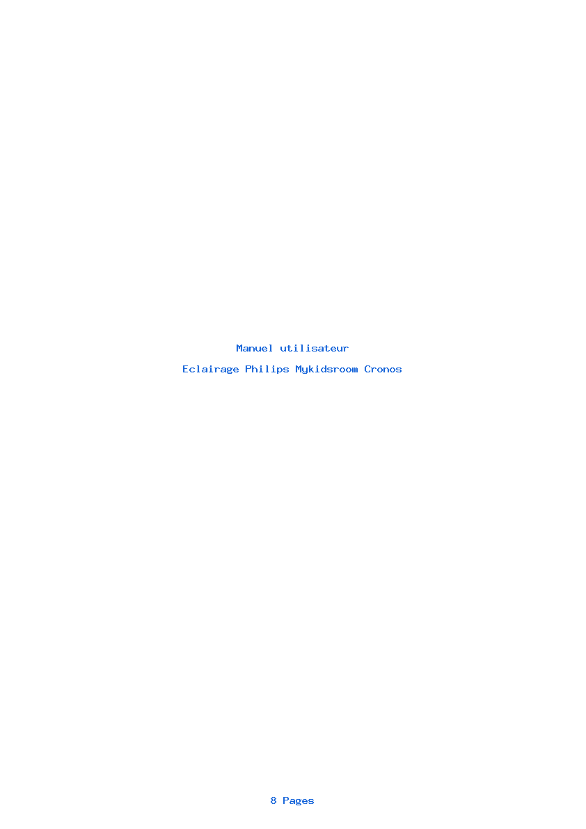 Page 1 de la notice Manuel utilisateur Philips Mykidsroom Cronos