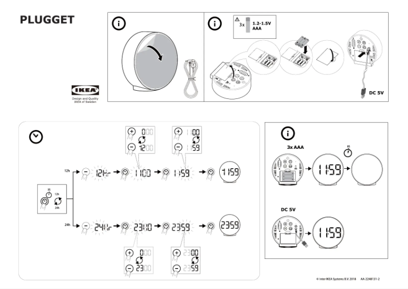 Page 1 de la notice Manuel utilisateur Ikea PLUGGET 504.993.13