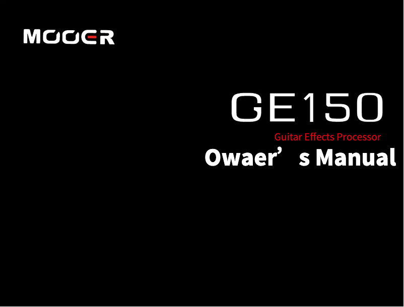 Page 1 de la notice Manuel utilisateur Mooer GE150
