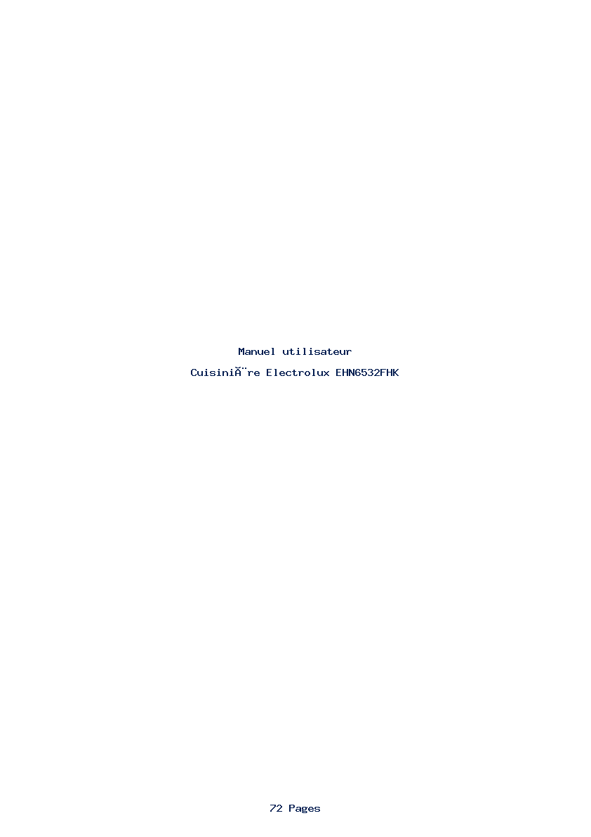 Page 1 de la notice Manuel utilisateur Electrolux EHN6532FHK