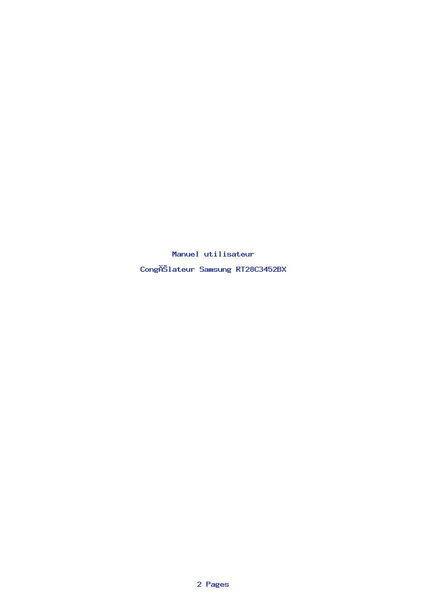 Page 1 de la notice Manuel utilisateur Samsung RT28C3452BX