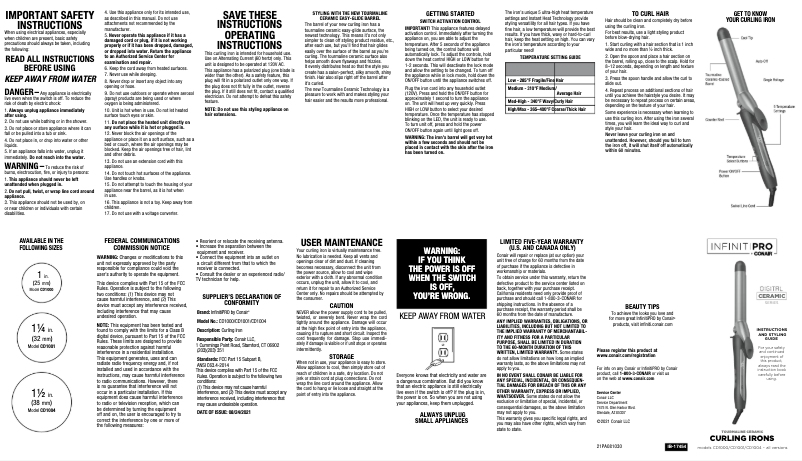Page 1 of the manual User Manual Conair CD1001