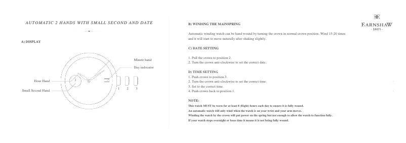 Page 1 de la notice Manuel utilisateur Earnshaw ES-8034-05 Blake