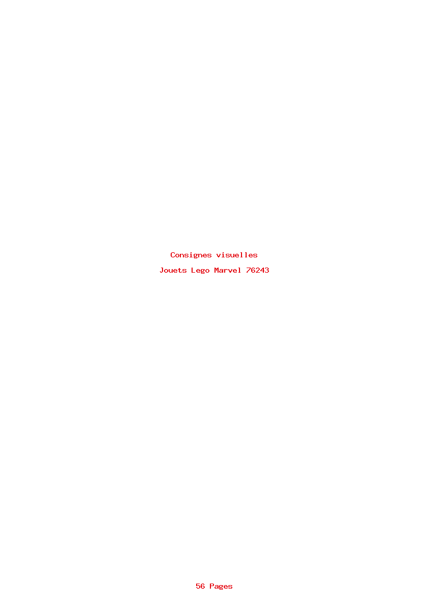 Page 1 de la notice Consignes visuelles Lego Marvel 76243
