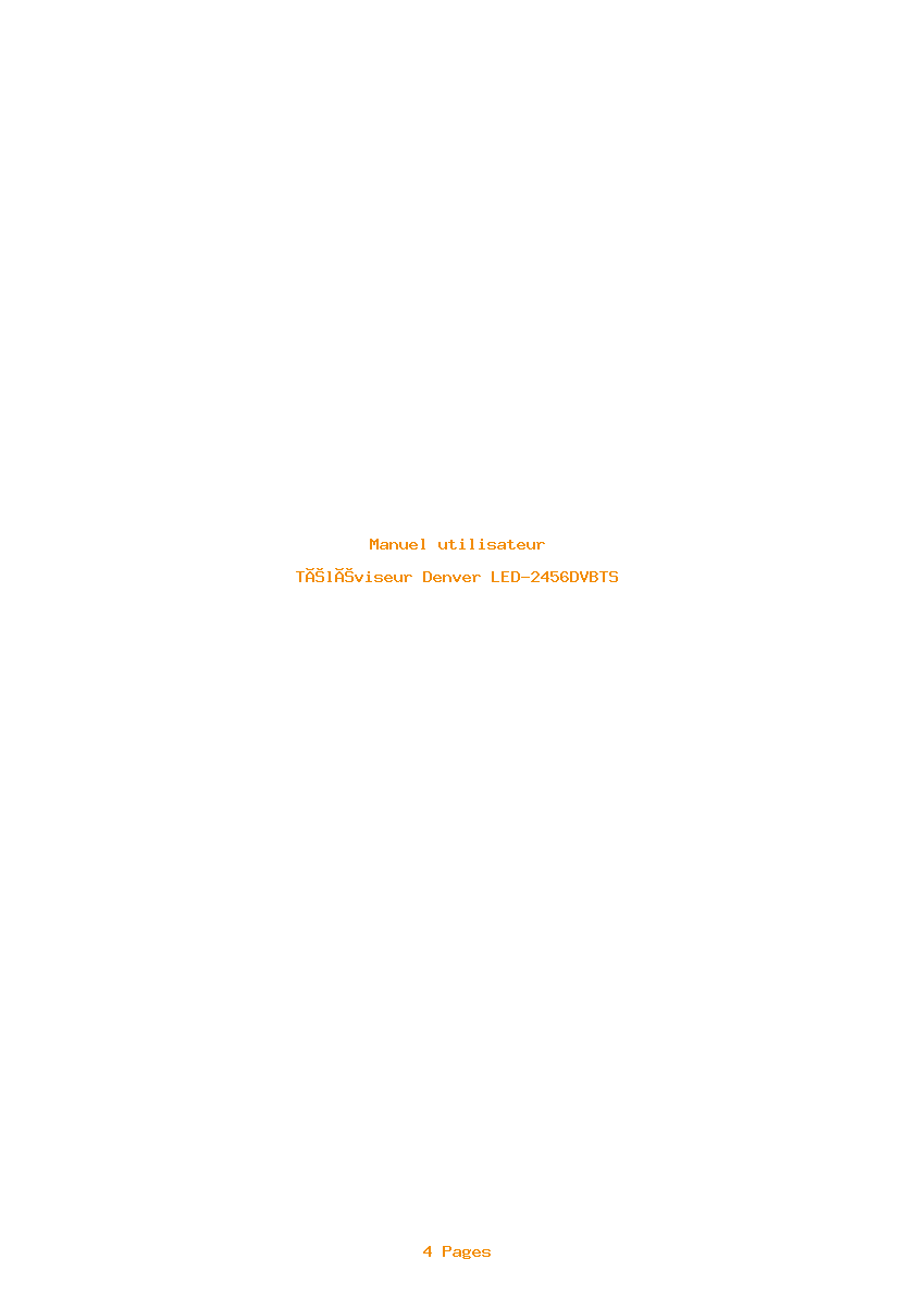 Page 1 de la notice Manuel utilisateur Denver LED-2456DVBTS