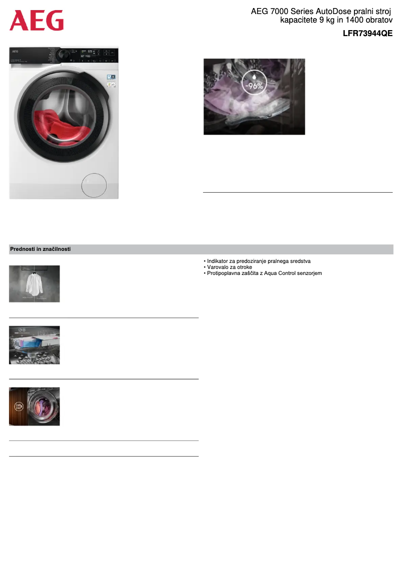 Página 1 del manual Ficha técnica AEG 7000 Series LFR73944QE