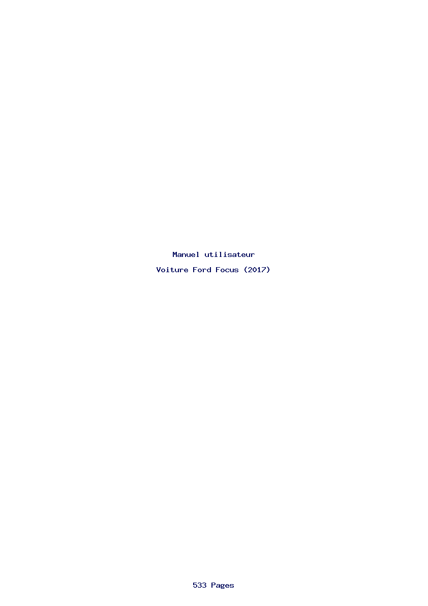 Page 1 de la notice Manuel utilisateur Ford Focus (2017)