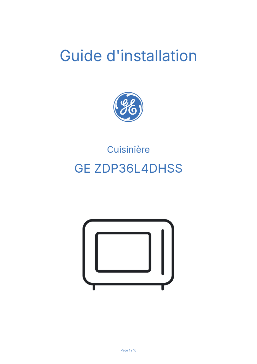 Image de la première page du manuel de l'appareil ZDP36L4DHSS