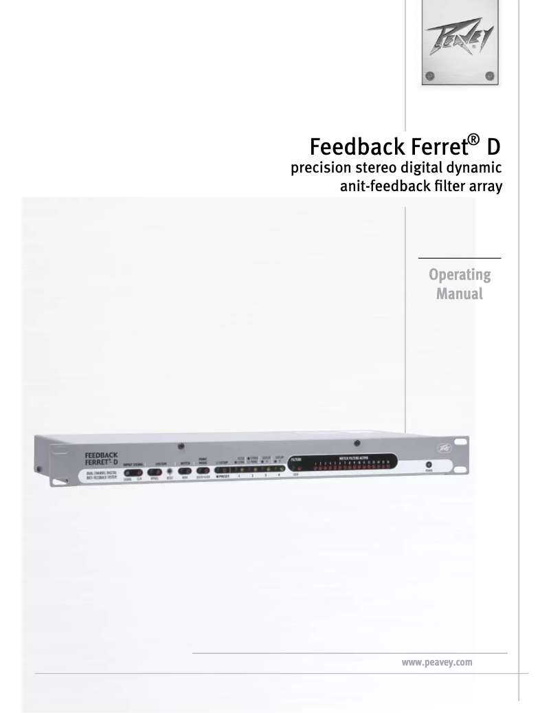 Page 1 de la notice Manuel utilisateur Peavey Feedback Ferret D
