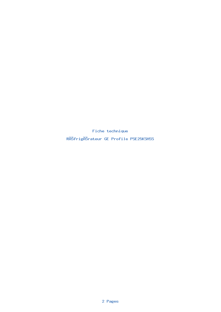 Image de la première page du manuel de l'appareil Profile PSE25KSHSS