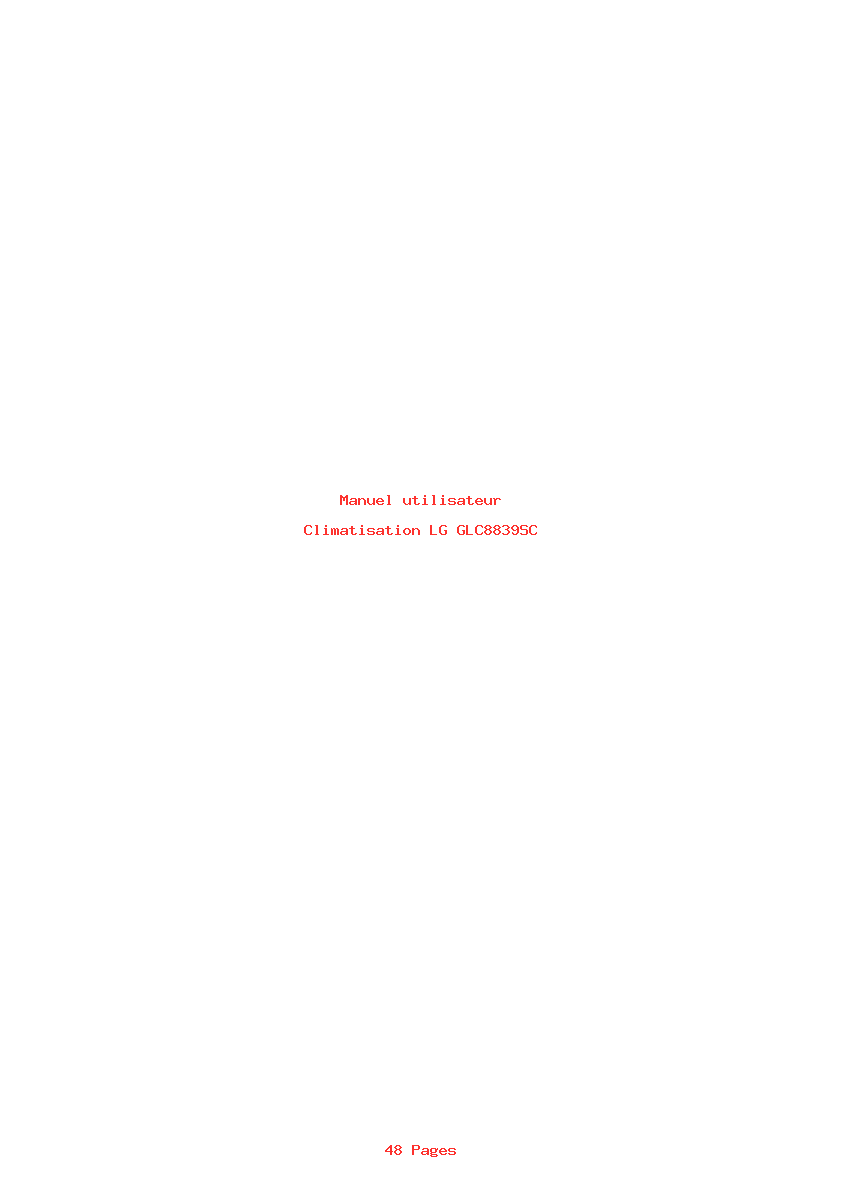 Page 1 de la notice Manuel utilisateur LG GLC8839SC