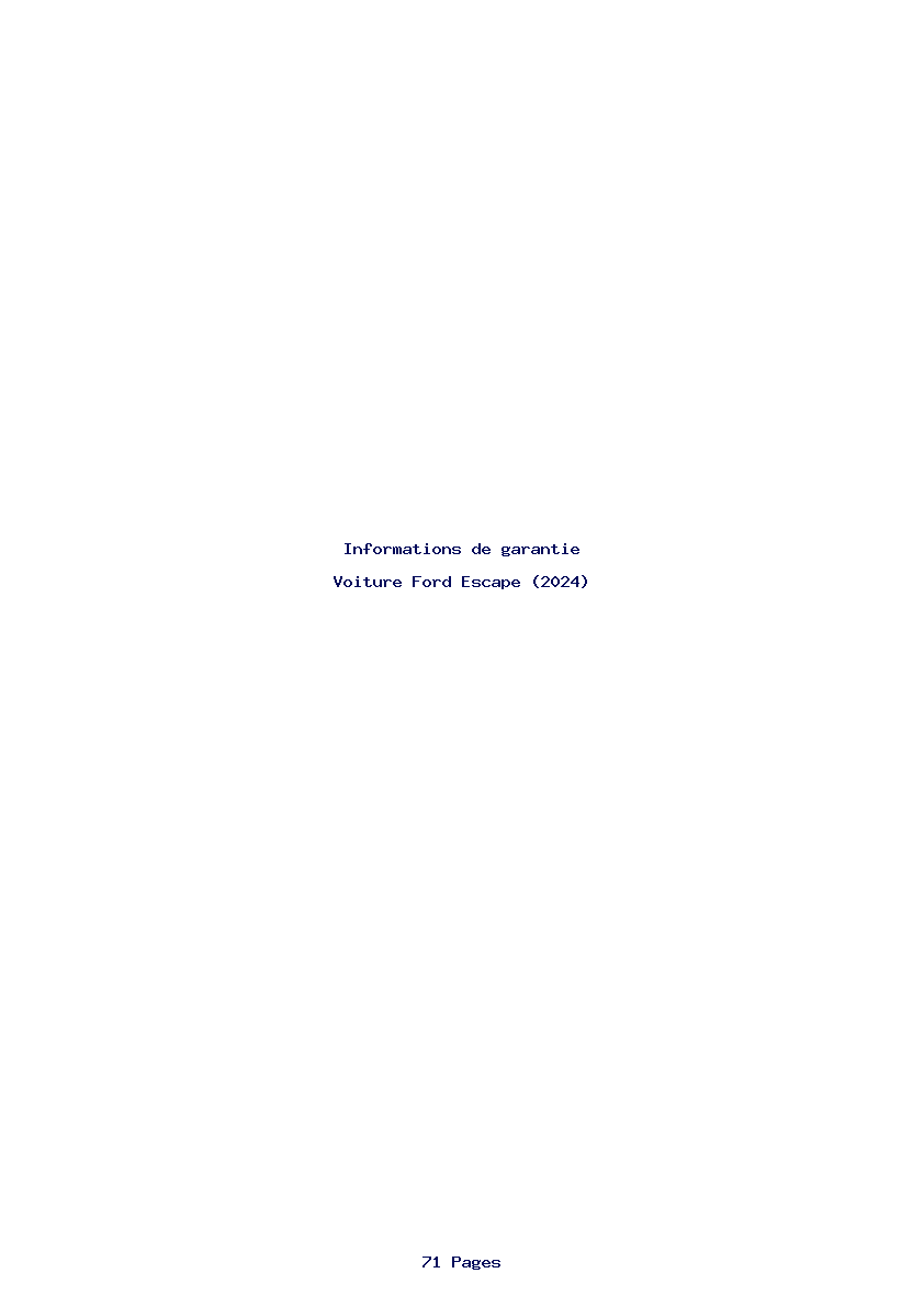 Page 1 de la notice Informations de garantie Ford Escape (2024)