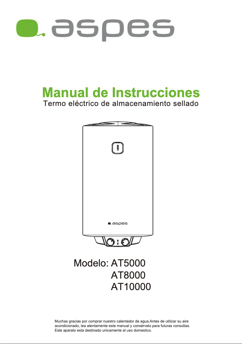 Página 1 del manual Manual de usuario Aspes AT5000