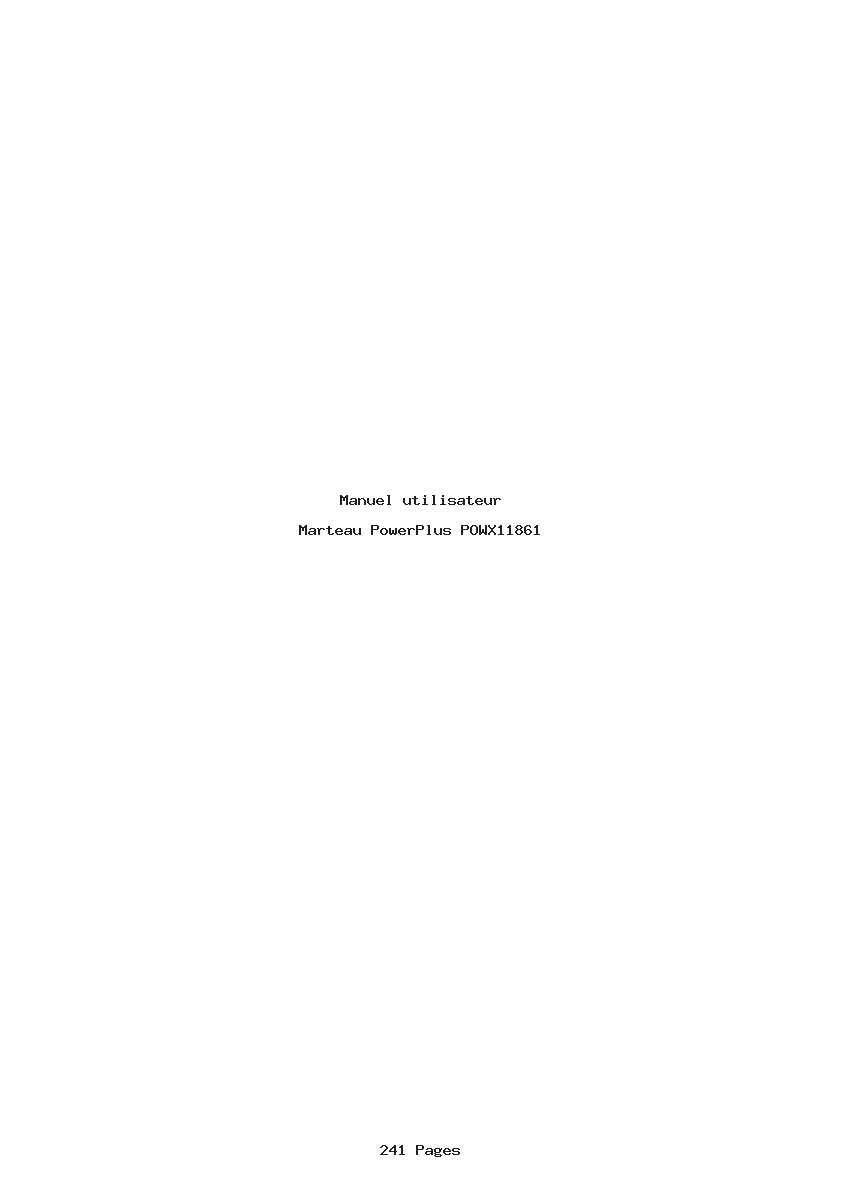 Page 1 de la notice Manuel utilisateur PowerPlus POWX11861