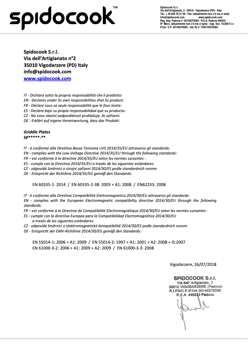 Page 1 de la notice Manuel utilisateur SpidoCook Spidoglass 596042