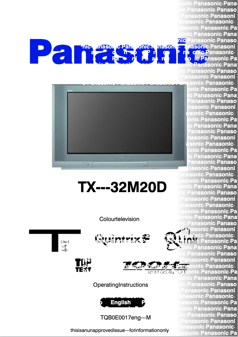 Page 1 de la notice Manuel utilisateur Panasonic TX-32M20D