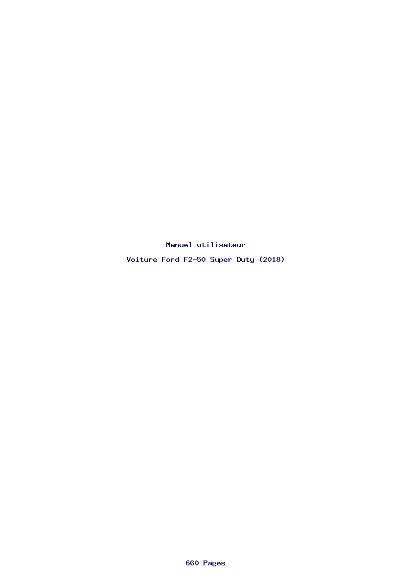 Page 1 de la notice Manuel utilisateur Ford F2-50 Super Duty (2018)