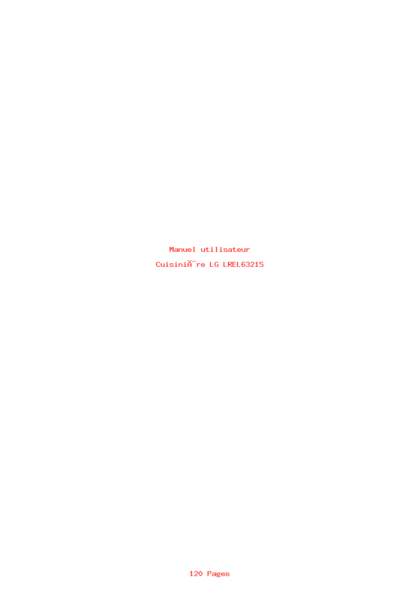 Page 1 de la notice Manuel utilisateur LG LREL6321S