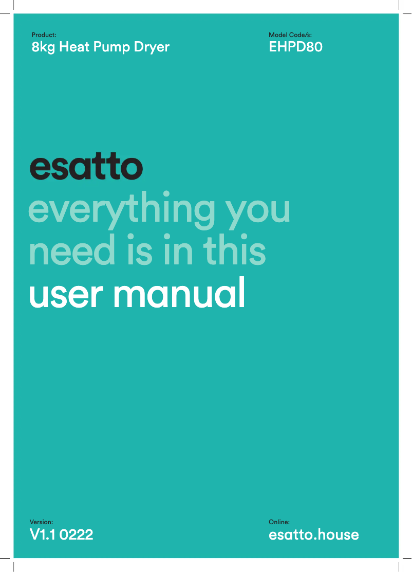 Página 1 del manual Manual de usuario Esatto EHPD80