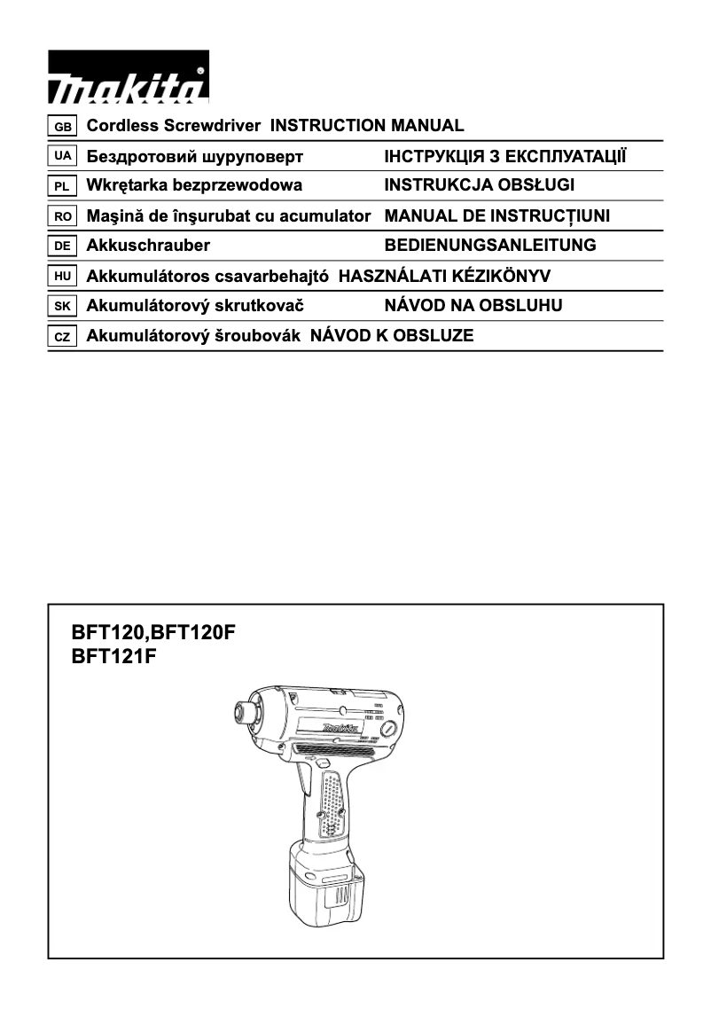 Page 1 de la notice Manuel utilisateur Makita BFT120