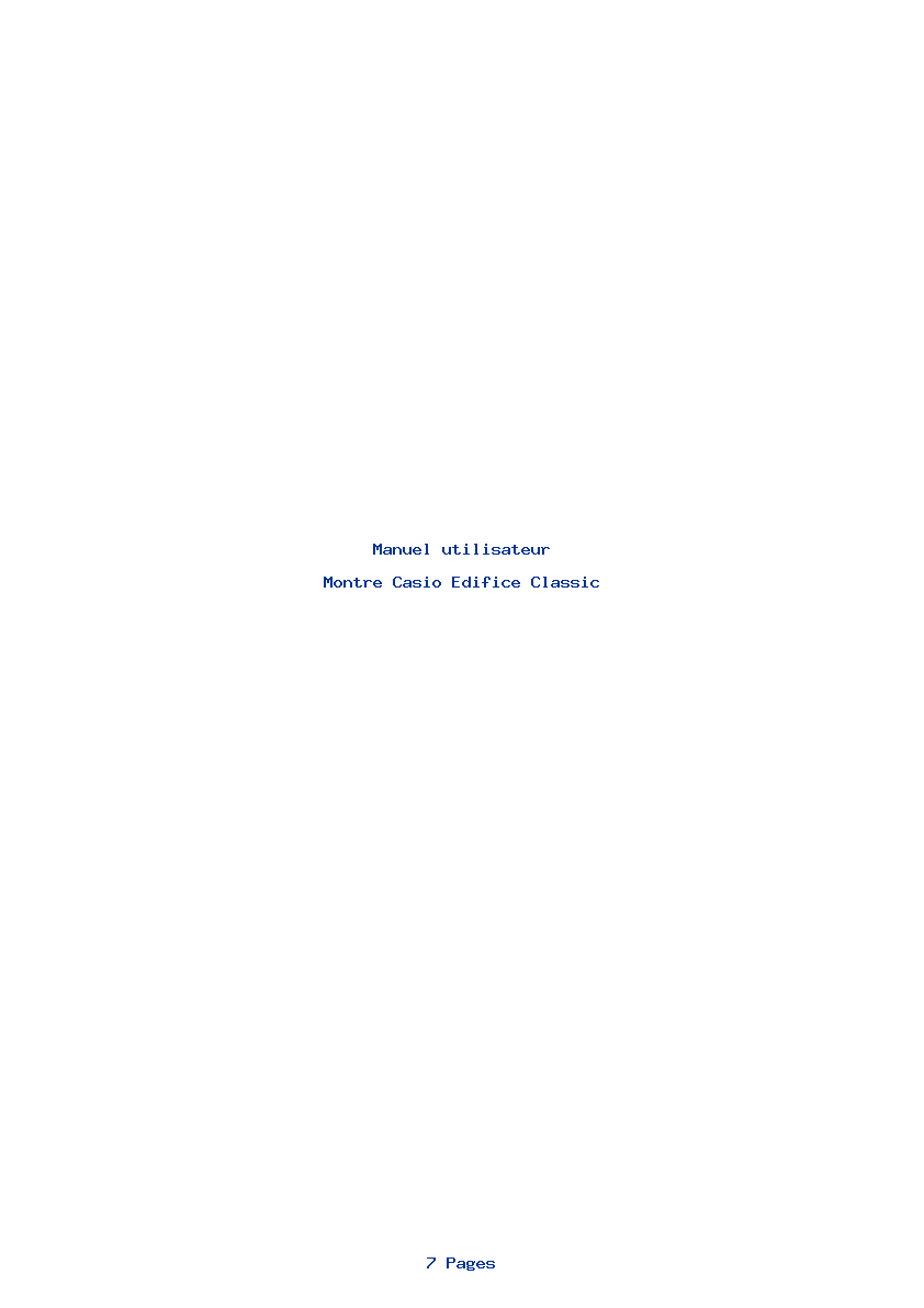 Page 1 de la notice Manuel utilisateur Casio Edifice Classic