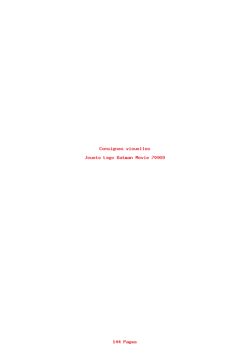 Page 1 de la notice Consignes visuelles Lego Batman Movie 70909