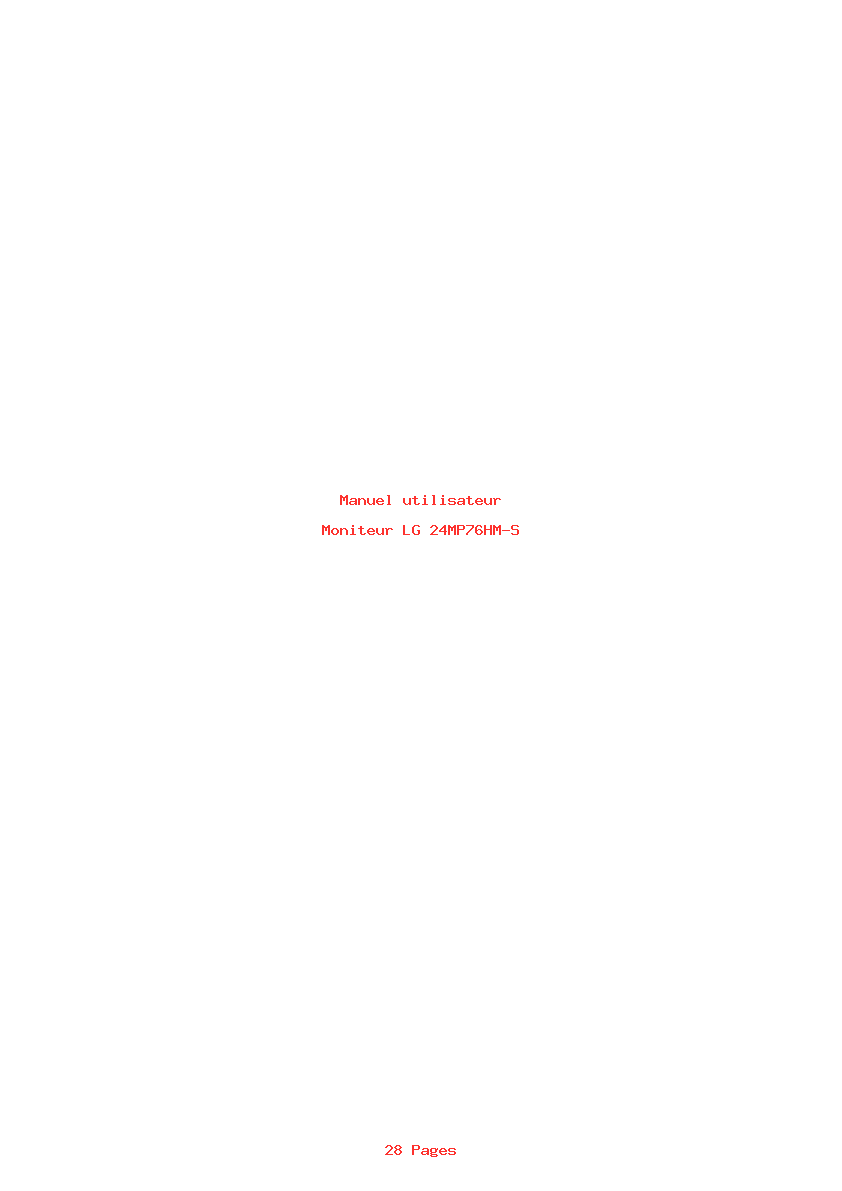 Page 1 de la notice Manuel utilisateur LG 24MP76HM-S