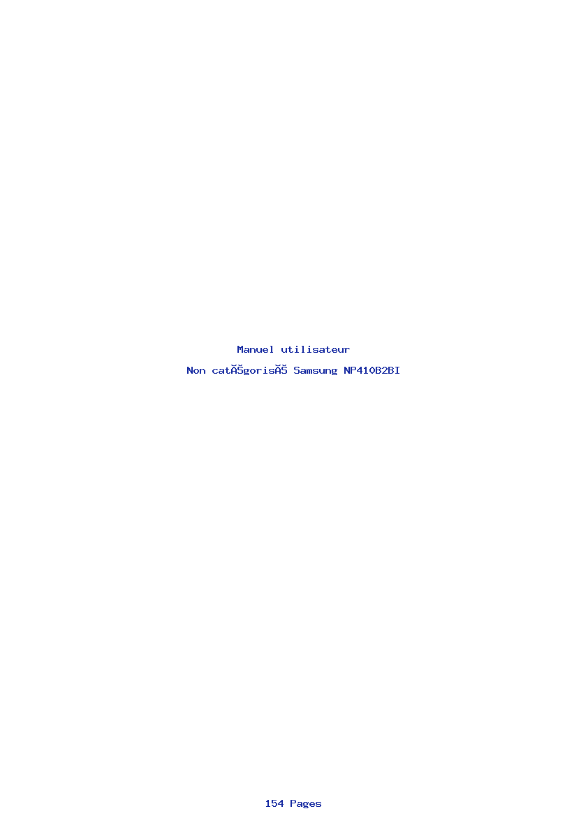 Page 1 de la notice Manuel utilisateur Samsung NP410B2BI