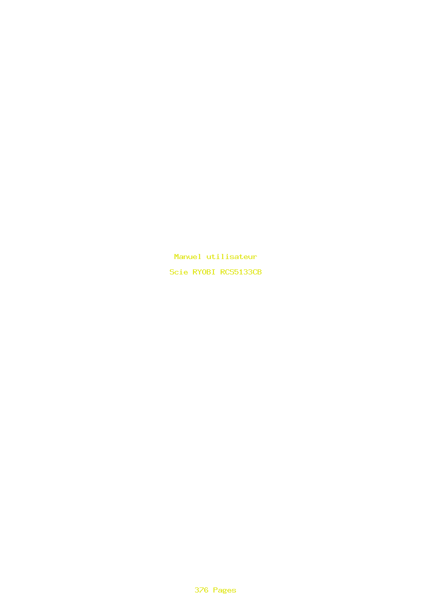 Page 1 de la notice Manuel utilisateur RYOBI RCS5133CB