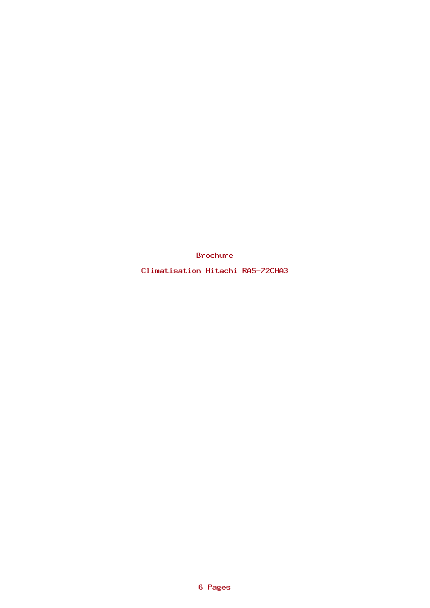 Page 1 de la notice Brochure Hitachi RAS-72CHA3
