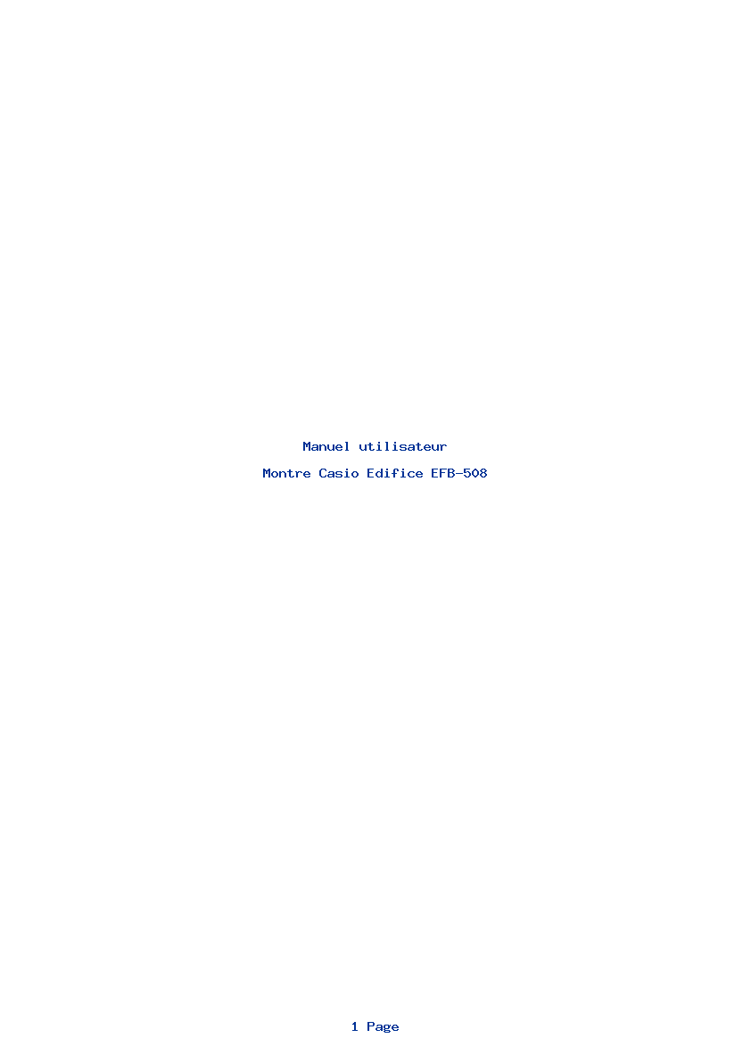 Page 1 de la notice Manuel utilisateur Casio Edifice EFB-508