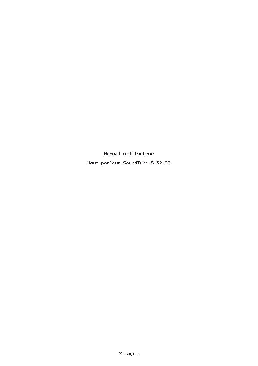 Page 1 de la notice Manuel utilisateur SoundTube SM52-EZ