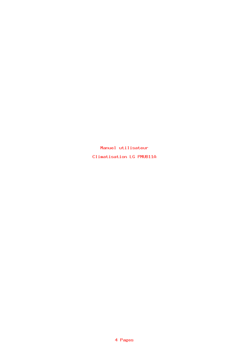 Page 1 de la notice Manuel utilisateur LG PMUB11A